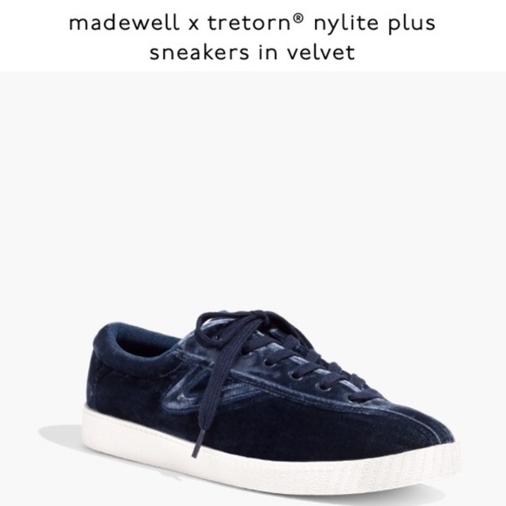 Madewell Navy Velvet Sneakers - Picture 2 of 8